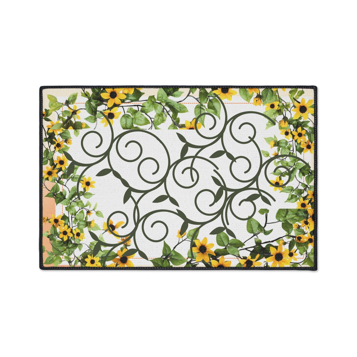 Sunflower Vine Heavy-Duty Floor Mat — Outdoor/Entry Doormat