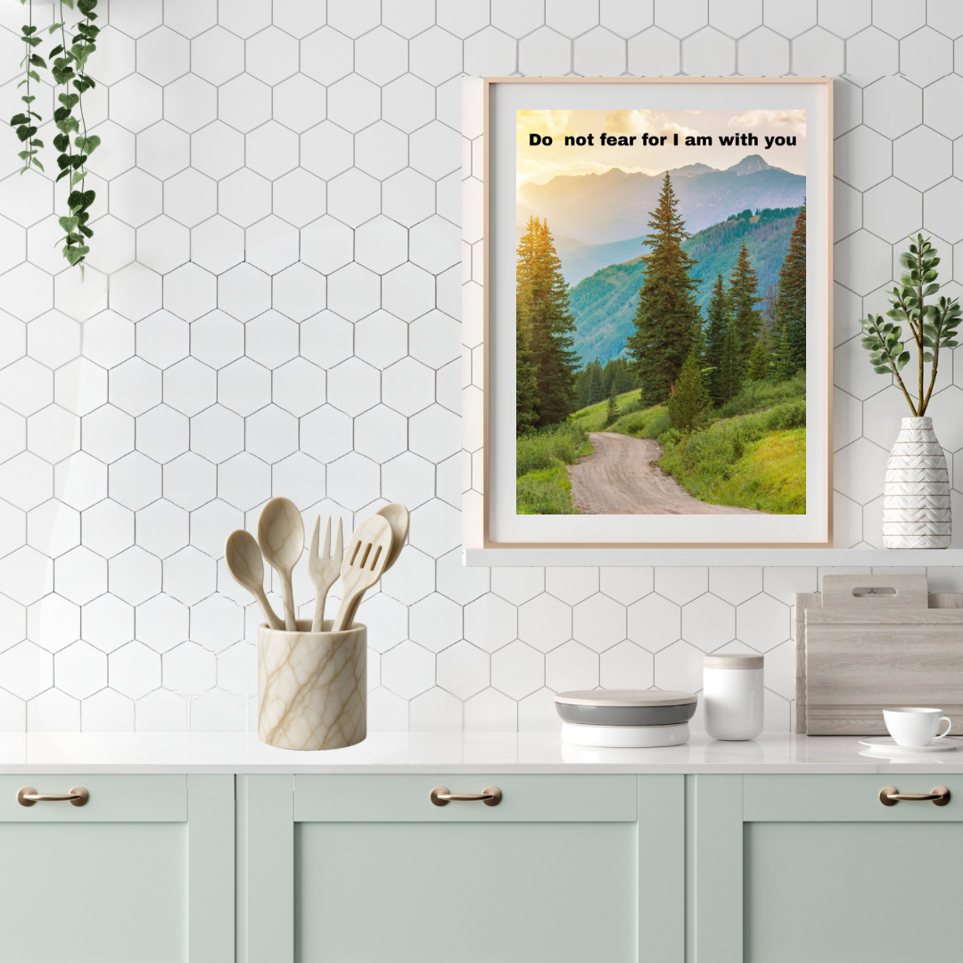 Faith Over Fear – Mountain Path Scripture Art Print